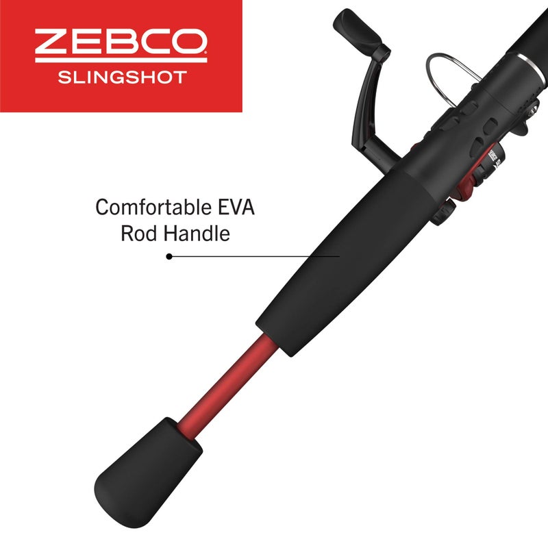 Zebco Slingshot Spinning Reel and Fishing Rod Combo, 5-Foot 6-Inch 2-Piece Fishing Pole, Size 20 Reel, Changeable Right- or Left-Hand Retrieve, Pre-Spooled with 8-Pound Zebco Cajun Line, Red - Image 5